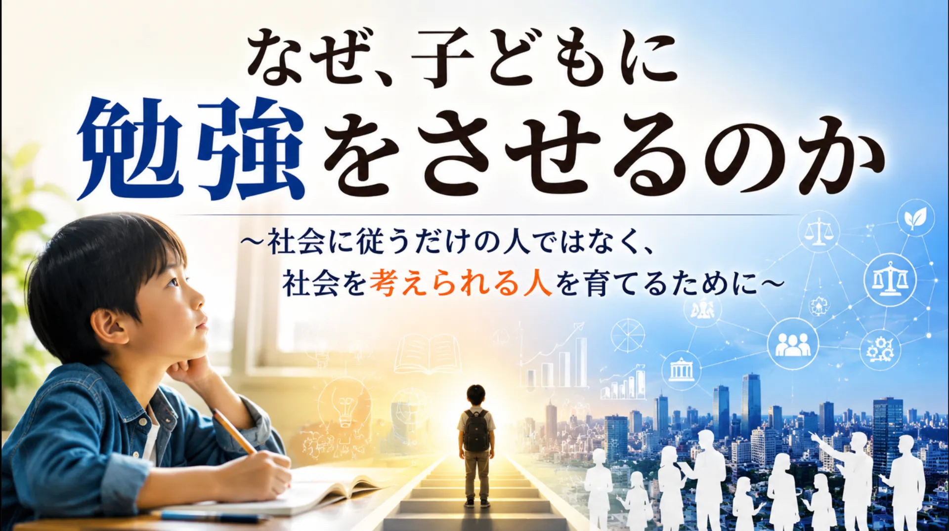 なぜ、子どもに勉強をさせるのか 〜社会に従うだけの人ではなく、社会を考えられる人を育てるために〜